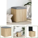 The Living Store - Sitzbank mit Stauraum Sonoma-Eiche 42x42x45 cm Holzwerkstoff - Wohnzimmer Deko - Stauraumbank - Ecksofa - Beistelltisch - Garderobe