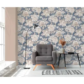 A.S. Création Aquarell Dreams Vliestapete 10 m x 0,64 m 1 St Blau/Beige/Weiß 396071