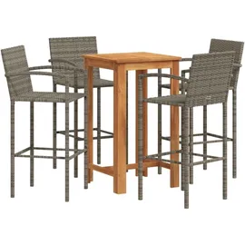 vidaXL Gartenbar-Set 5-tlg. Grau