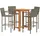 vidaXL Gartenbar-Set 5-tlg. Grau