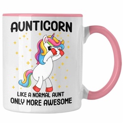 Trendation Tasse Trendation – Tante Aunticorn Geschenk Tasse Geschenkidee Beste Tante Kaffeetasse Geschenk Lustig rosa