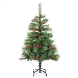 vidaXL Künstlicher Weihnachtsbaum Klappbar mit Zapfen & Beeren 150 cm Modell 1