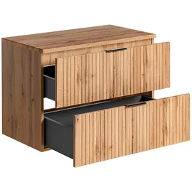 vente-unique Waschbeckenunterschrank hängend 80 x 0 x 0 cm Holzfarben hell