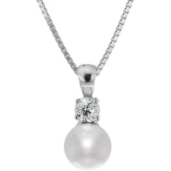 trendor 35906 Damen-Halskette mit Perl-Anhänger 925 Sterlingsilber