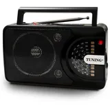 Kleines Radio mit Bluetooth/USB/TF, AM/FM/SW1-2 Kofferradio Transistor mit 1200mAh aufladbar Batterie, 360°-Antenne & Tragegriff. Ideal für Camping, Reisen, Zuhause, Outdoor-Fans & Alltagshörer