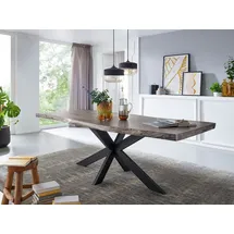 g+k möbelvertriebs Baumtisch "Pune" 180x90cm Akazie grau & Eisen schwarz - Grau/Schwarz