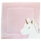 Doudou et Compagnie DC3318 Laufgittermatte, 100 x 100 cm, Kollektion Tapidou – Motiv Einhorn Rosa/Gold – 80 x 150 cm