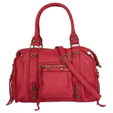 Samantha look Shopper echt Leder, Made in Italy rot | Rot