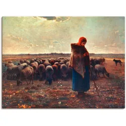 Artland Wandbild »Schäferin mit ihrer Herde, 1863«, Berufe, (1 St.), als Leinwandbild, Poster in verschied. Größen Artland Farbe Bild(er): rot
