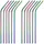 Gräwe Edelstahl, Trinkhalme 12er Set, Regenbogen gebogen,