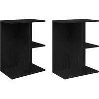 VidaXL Nachttische 2 Stk. Schwarz Eichen-Optik 46,5x29x61 cm