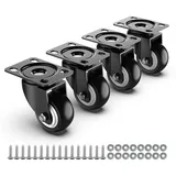 HOLKIE 50mm Möbelrollen - 250kg Gesamtkapazität - 4er Set Schwerlastrollen ohne Bremsen Lenkrollen Transportrollen Rollen für Möbel