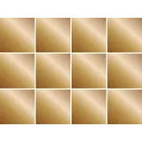 Queence Fliesenaufkleber QUEENCE "Metallic Look", gold, B:15cm H:15cm T:0,1cm, Fliesenaufkleber, Stickerfliesen, selbstklebend, Sticker, 12er Set