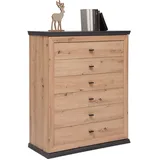 Hom ́in Kommode Benton 95 x 115 x 43 cm Silber