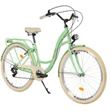 Balticuz OU Komfort Fahrrad mit Rückenträger, Hollandrad, Damenfahrrad, Citybike, Retro, Vintage, 26 Zoll, Mintze-Creme, 7-Gang