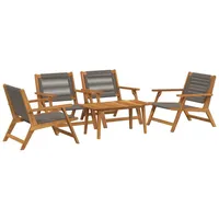 VidaXL Gartenstühle mit Tisch - 5-teiliges Set aus grauem