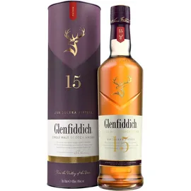 Glenfiddich 15 Years Old Single Malt Scotch Solera Reserve 40% vol 0,7 l Geschenkbox