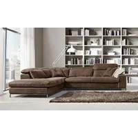 Xlmoebel Ecksofa Modernes Luxus-Ecksofa in L-Form aus braunem Leder und Holz - Eckcouch, Hergestellt in Europa braun