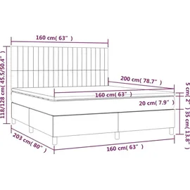 vidaXL Boxspringbett 160 x 200 cm Creme