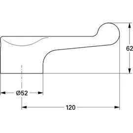 Grohe Hebel 46279 L:120mm f.Euroeco Spezial Waschtischbatt. chrom, 46279000