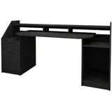 ML-Design Schreibtisch Schwarz, 55x90.6x179.8 cm Arbeitszimmer, Schreibtische, Gaming-Tische