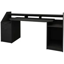 ML-Design Schreibtisch Schwarz, 55x90.6x179.8 cm Arbeitszimmer, Schreibtische, Gaming-Tische