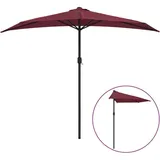 Balkon-Sonnenschirm Alu-Mast Bordeauxrot 270x144x222cm Halbrund