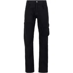 Cargohose ALPHA INDUSTRIES "Alpha Industries Men - Pants Lieutenant", Herren, Gr. 32, Normalgrößen, schwarz, Obermaterial: 98% Baumwolle, 2% Elastan, Hosen