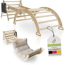 Juskys Kletterdreieck Movario Klein - Indoor Klettergerüst, Kletterdreieck und Kletterbogen, Rutsche