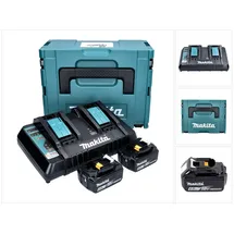 Makita Power Source Kit 18 V Li-Ion 2x 6,0 Ah + DC18RD Doppelladegerät 196933-6 + Makpac