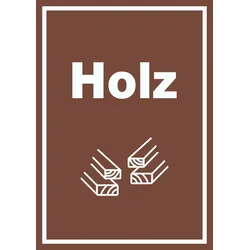 HB-Druck Holz Mülltrennung Schild Text Symbol Balken hochkant A4 (210x297mm)