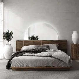 Tulup Spiegel LED-Beleuchteter Halbrunder Spiegel 50x100 cm Spiegel Halbkreis Ø 100cm - Kaltweiß 6500K)