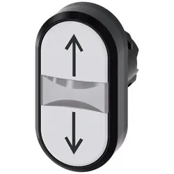 Siemens 3SU10003AB660AN0 Doppeldrucktaster, 22mm, rund, Kunststoff, weiß: Pfeil oben, weiß: Pfeil unten