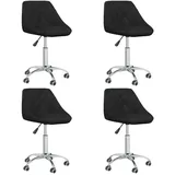 vidaXL Esszimmerstuhl Esszimmerstühle 4 Stk. Drehbar Schwarz Kunstleder (4 St) schwarz