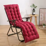 Morbuy Deckchair Auflagen für Gartenliegen, Sonnenliege Kissen Tragbare Garten Innenhof Gepolstertes Bett Relax-Liegestuhl Sitzauflage für Deckchair, Innen, Außen (53x150x8cm,Burgunderrot)