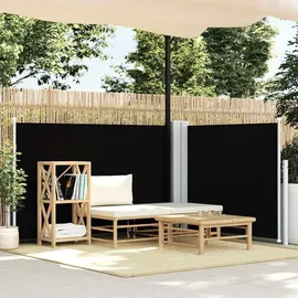 vidaXL Ausziehbare Seitenmarkise 120 x 600 cm Schwarz