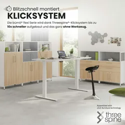 bümö Metallsockel mit Höhenjustierung - als Ergänzung zu Standardfüßen, unterstreicht den industriellen Look Ihrer bümö flexi-Serie Büromöbel