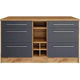 kochstation Kücheninsel KS-Wien 153 x 100 x 85 cm Grau