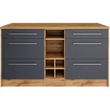 kochstation Kücheninsel KS-Wien 153 x 100 x 85 cm Grau