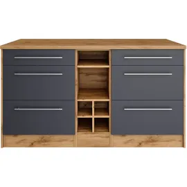 kochstation Kücheninsel KS-Wien 153 x 100 x 85 cm Grau