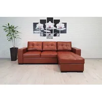 Echtleder Ecksofa Couch mit Schlaffunktion 100% Echtes Leder Eck Sofa Rindsleder