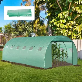 Outsunny Polyethylenfolie,, Grün, Kunststoff, 200x200x600 cm, Gartenzubehör, Hochbeete