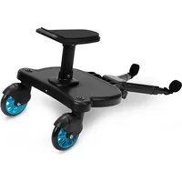 SWANEW Buggy Board mit Sitz Kiddy Board Trittbrett Universal Stehbrett 360°Zweirad Design Kinderwagen Zubehör Hilfspedal Blau - Blau