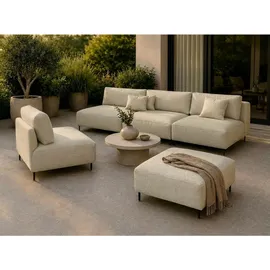 A&J MöbelLand Gartenlounge-Set 3-tlg. Loungeset beige