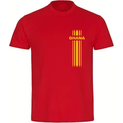 multifanshop Herren T-Shirt - Ghana - Streifen - Druck gelb - Männer