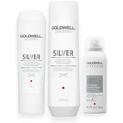 Goldwell Dualsenses Silver Set - Shampoo 250ml + Conditioner 200ml + Haarspray gratis