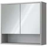 Vicco Badspiegelschrank Eliza Grau 70 x 65 cm mit 2 Türen