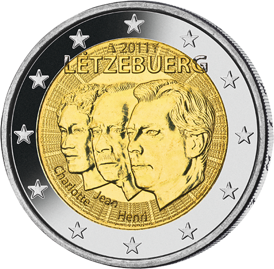 2 Euro Gedenkmünze "50. Jahrestag der Ernennung Jeans zum Statthalter" 2011 aus Luxemburg