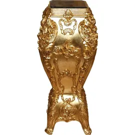 Casa Padrino Barock Luxus Marmor Säule Gold / Schwarz 38 x 37 x H.88 cm