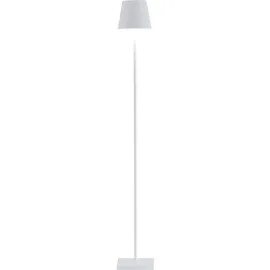 Zafferano Zafferano, Poldina Pro Akku LED Stehleuchte mit Touch Control, Geeignet für Wohnzimmer und Außenbereich, Dimmer, 2200-3000 K, Höhenverstellbar 52-122 cm, Farbe Weiß